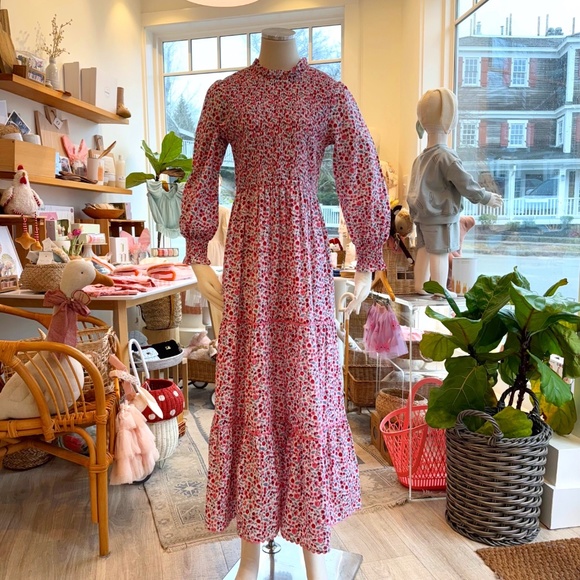 Pink City Prints Dresses & Skirts - Pink City Prints Scarlet Forest Isabel High Neck Dress